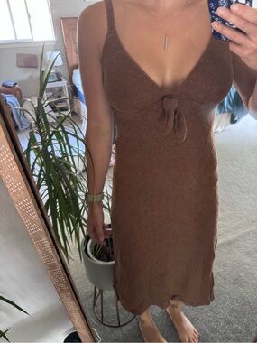 Brown sweater dress